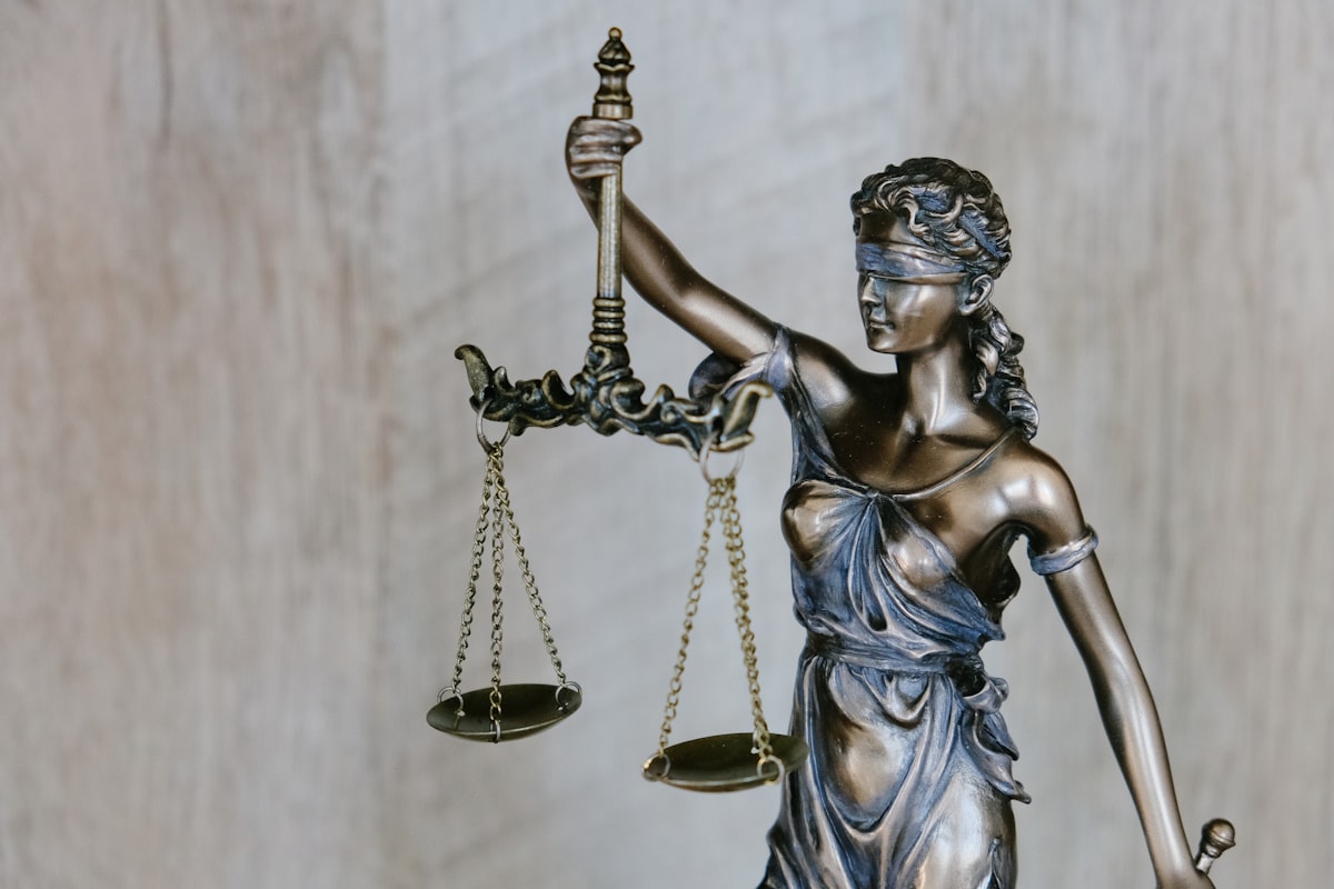 Lawyer reviewing tax planning documents in legal office